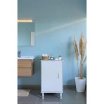 Eliusta Nirat 40 Cm 4 Bölmeli Beyaz Banyo Mutfak Dolabı 3 Raflı Kapaklı Çok Amaçlı Dolap 40X75x32,5 Cm