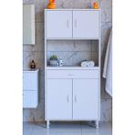 Eliusta Nordi 4 Kapak 2 Raflı Beyaz Dolap 80X173X32,5 cm Çekmeceli Çok Amaçlı Banyo/mutfak Dolabı - 80 cm