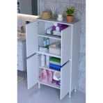 Eliusta Nuve Geniş Depolama Alanlı Dolap 80 Cm Banyo/Mutfak Çok Fonksiyonlu 80X138x32,5 Cm Saklama Dolabı