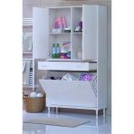 Eliusta Pine 100 Cm Genişlikte Dolap 100X171x32,5 Cm Banyo/Mutfak Dolabı İki Kapaklı Sepetli Dolap