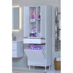 Eliusta Pine 60 Cm Genişlikte Dolap 60X171x32,5 Cm Banyo/Mutfak Dolabı İki Kapaklı Sepetli Dolap