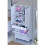 Eliusta Pine 70 Cm Genişlikte Dolap 70X171x32,5 Cm Banyo/Mutfak Dolabı İki Kapaklı Sepetli Dolap