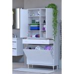 Eliusta Reli Dolap Beyaz Çok Kullanımlı 100 Cm Eninde Banyo Dolabı 100X171x32,5 Cm 2 Kapak 6 Raf Dolap