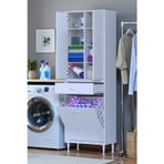 Eliusta Reli Dolap Beyaz Çok Kullanımlı 60 Cm Eninde Banyo Dolabı 60X171x32,5 Cm 2 Kapak 6 Raf Dolap