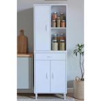 Eliusta Rivo 4 Raflı Banyo/Mutfak Dolabı 65 Cm Beyaz Renkli Çok Amaçlı Dolap 65X173x32,5 Cm Ebatlarında