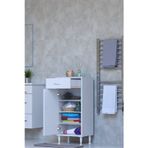 Eliusta Rose 50 Cm Beyaz 1 Çekmeceli Banyo Mutfak Dolabı 4 Bölmeli 3 Raflı Çok Amaçlı Dolap 50X88x32,5 Cm