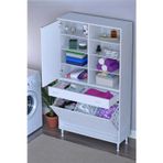 Eliusta Rule Sepetli Banyo/Mutfak Dolabı 100 Cm Genişliğe Sahip 100X171x32,5 Cm Üç Sepetli Beyaz Dolap