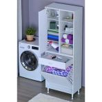 Eliusta Rule Sepetli Banyo/Mutfak Dolabı 65 Cm Genişliğe Sahip 65X171x32,5 Cm Bir Sepetli Beyaz Dolap