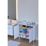 Eliusta Sabir 80 Cm 2 Raflı Beyaz Banyo Mutfak Dolabı 3 Bölmeli Çok Amaçlı Dolap 80X75x32,5 Cm Düzenleyici