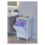 Eliusta Sare 35 Cm Beyaz Sepetli Banyo Dolabı,Mutfak Dolabı 35X75x32,5 Cm Oyuncak Sepeti Çok Amaçlı Dolap