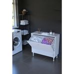 Eliusta Sare 70 Cm Beyaz Sepetli Banyo Dolabı,Mutfak Dolabı 70X75x32,5 Cm Oyuncak Sepeti Çok Amaçlı Dolap