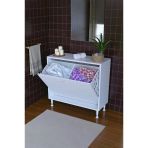 Eliusta Sare 85 Cm Beyaz Sepetli Banyo Dolabı,Mutfak Dolabı 85X75x32,5 Cm Oyuncak Sepeti Çok Amaçlı Dolap
