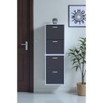 Eliusta Slim 4 Düşer Kapaklı 52 cm Antrasit Asma Ayakkabılık Kapı Önü/antre 52X156X26 cm Ayakkabılık - Antrasit - Beyaz