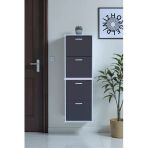 Eliusta Slim 4 Düşer Kapaklı 52 Cm Antrasit Asma Ayakkabılık Kapı Önü/Antre 52X156x26 Cm Ayakkabılık