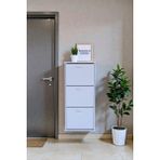 Eliusta Soren 3 Düşer Kapaklı 52 cm Beyaz Ayakkabılık 52X114X26 cm Asma 6 Bölmeli Ayakkabılık