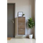 Eliusta Soren 3 Düşer Kapaklı 52 Cm Meşe Ayakkabılık 52X114x26 Cm Asma 6 Bölmeli Ayakkabılık