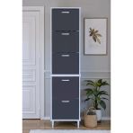 Eliusta Store Ayaklı Antrasit Ayakkabılık 52 Cm Kapı Önü/Giyim Odası/Antre Uyumlu Ayakkabılık 52X205x26 Cm