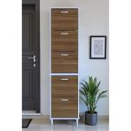 Eliusta Store Ayaklı Ceviz Ayakkabılık 52 Cm Kapı Önü/Giyim Odası/Antre Uyumlu Ayakkabılık 52X205x26 Cm