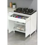 Eliusta Valya Çekmeceli Beyaz 80 Cm Genişlikte Mutfak Dolabı Ocak Alanlı 2 Bölmeli 80X88x56 Cm Dolap