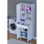 Eliusta Vellum Beyaz Dolap 60X173x32,5 Cm Ebatlarında Çok Fonksiyonlu 60 Cm Genişlikte Banyo Dolabı