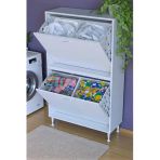 Eliusta Veluna 70 Cm Kirli Çamaşır Sepetli Dolap Banyo Dolabı Beyaz 70X138x32,5 Cm 4 Sepetli Dolap
