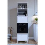 Eliusta Viramo Mikrodalga/Ankastre Fırın Dolabı 2 Kapaklı Depolama Alanlı 60x217x56 cm Modüler Dolap
