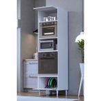 Eliusta Viramo Mikrodalga/ankastre Fırın Dolabı Çoklu Bölmelerle Depolama Alanlı 60X217X56 cm Modüler Dolap - Beyaz - Kapaklı