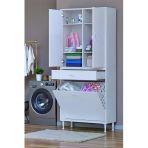 Eliusta Wall Beyaz Banyo Dolabı 70 Cm İki Göz Bölmeli Sepet 70X171x32,5 Cm 4 Raflı Mutfak/Banyo Dolabı