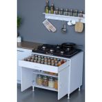 Eliusta Yankı 56 cm Derinlik 70 cm Genişlikte Dolap Baharat Raflı Set Üstü Ocak Uyumlu 70X88X56 cm Dolap - Beyaz