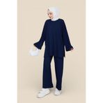 Eliva Kadın Tesettür Bisiklet Yaka Günlük Şık Ohsyo Modal Tunik ve Bol Paça Pantolon Alt Üst Takım