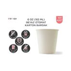 Elivora 100 Adet Karton Bardak 6 Oz 165 Ml, Çay Için Beyaz Karton Bardaklar, Küçük Tek Kullanımlık Kahve Bardakları, Otomat Bardakları, Kağıt Bardak - Option-1 - 0 - Siyah