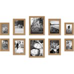 Elivora 10'lu Kırılmaz Camlı Fotoğraf Çerçevesi Seti, Iki 20,32X25,4 Cm, Dört 12,7X17,8 cm ve Dört 10,16X15,24 cm Çerçeve ile Galeri Duvar Çerçevesi Seti Imza Koleksiyonu Koyu Meşe - -- - Option-1