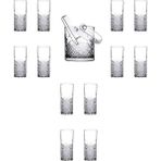 Elivora 13 Parça Rakı Bardağı ve Buz Kovası Seti - 1/100 Toz Ceviz