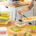 Elivora 4 Adet Buzdolabı Organizeri – Pp Plastik Şeffaf ve Ayarlanabilir Saklama Kabı, Gıdaları Taze Tutan Fresh Box, Çok Amaçlı,mikrodalga ve Bulaşık Makinesi Uyumlu (Beyaz, 2600 Ml) - Option-1