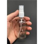 Elivora 4 Adet Şeffaf Kapaklı Beyaz Sprey Fısfıs Kolonya Dezenfektan Çok Amaçlı Cep Çanta Cam Şişe 50ML - Option-1 - 00
