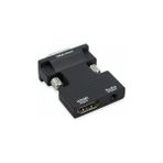 Elivora 4499 Ses Destekli HDMI To VGA Monitör Çevirici Dönüştürücü Adaptör - 0 - Siyah - Option-1