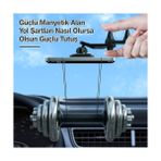 Elivora Bix Bxch6 Çift Havalandırma Klipsli ve Destek Kollu 360° Derece Ayarlanabilir Araç Telefon Tutucu - Option-1 - 000-Siyah