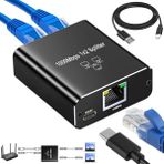 Elivora Ethernet Splitter 1 Ila 2, Gigabit Ağ Bölücü, Lan Internet Bölücü, Bilgisayar, Anahtar, Yönlendirici, Adsl, Set Üstü Kutu, Dijital Tv (Aynı Anda Çalışıyor Için Laı Splitter) - 0 - Siyah - Option-1