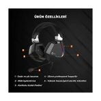 Elivora HT402 Kablolu 3.5mm + USB Kulak Üstü Rgb LED Aydınlatmalı Oyuncu Kulaklığı - Ayarlanabilir Kafa Bandı, Çıkartılabilir Mikrofon, Konforlu Kulak Yastıkları, 1.8m Kablo, Gaming Kulaklık Siyah - 1 GB - Acı Kahverengi - Option-1