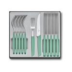 Elivora Modern Çatal Bıçak Takımı, 12 Parça, Keskin Biftek/pizza Bıçağı, Sofra Çatalı, Yeşil, Paslanmaz Çelik, Yeşil - Option-1