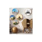 Elivora Notpa Dekorize Mdf 5 Parça 5 Mescid Çerçeve Görünümlü Tablo Set 5007, 8692016031745 - 02Y-Yeşil - Option-1
