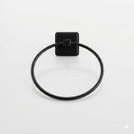 Elivora Siyah Yuvarlak Metal Havluluk, Yapışkanlı Montaj, Banyo Aksesuar - 001-Beyaz - Option-1