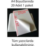 Elivora Tüm Yazıcılar ile Uyumlu Kuvvetli Yapışkanlı A4 Yapışkanlı Etiket Kağıdı, 21X29.7 Cm, 160 Gr, 20 Yaprak, 1.hamur Etiket, Beyaz - 00 Beyaz - Option-1