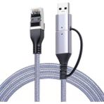 Elivora USB 3.0 & Type-C Gigabit Ethernet Adaptörü 1000 Mbps Kablolu Internet Dönüştürücü Usb-A Usb-C Uyumlu Laptop Tablet Pc Için Yüksek Hızlı Ağ Adaptörü | ZR1159 - 0 - Siyah - Option-1