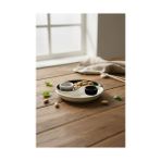 Elivora Yin & Yang 2 Li Özel Tasarım Sosluklu Kahvaltılık Tabağı Sosluk Çerezlik Kase Dekoratif Tabak 20 cm - 0,5 L