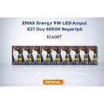 Elivora Zmax Energy 9W LED Ampul E27 Duy 6500K Beyaz Işık 720 Lümen 60W Eşdeğer Enerji Tasarruflu 10 Adet
