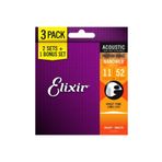 Elixir Nanoweb Phosphore Bronze Akustik Gitar Teli (11-52) 16544