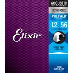 Elixir® Tel 80/20 Bronz Akustik Gitar Teli, POLYWEB® Kaplama, Light/Medium (.012-.056)