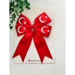 Eliya Clips 1 Adet Türk Bayrak Kırmızı Saten Kurdela Klips Toka 23 Nisan, 29 Ekim, 10 Kasım Toka