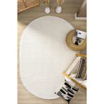 Eliz Home Beyaz Oval Dokuma Halı Salon Oturma Odası Yatak Odası Koridor Yolluk Halısı BEYAZ OVAL